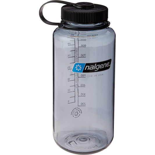 Nalgene 32oz Wide Mouth Sustain Water Bottle, Slate Gray w/ Black Cap