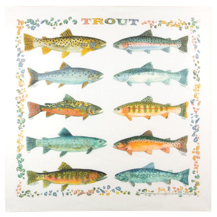 Trout 22" x 22" Bandana