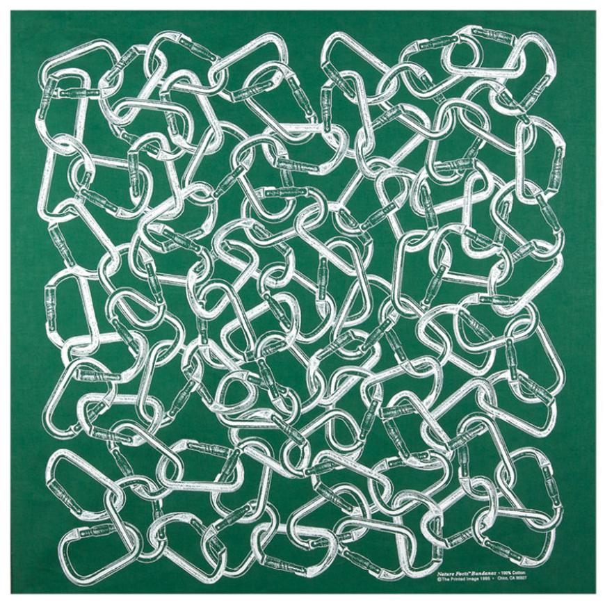 Green Carabiners 22" x 22" Novelty Bandana