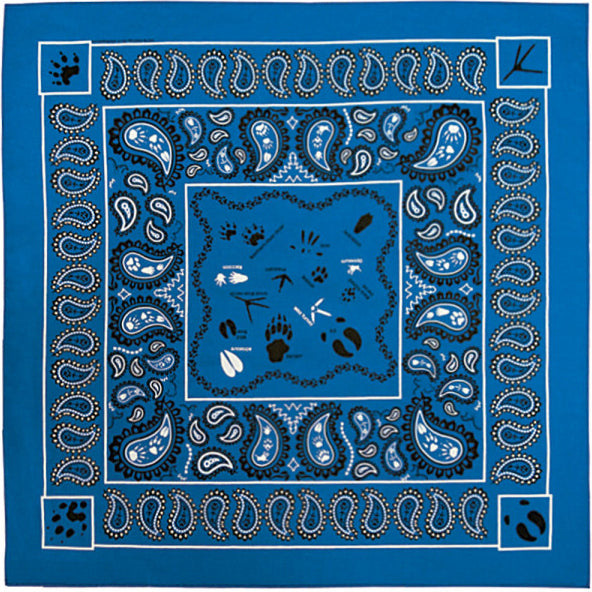 Paisley Animal Tracks 22" x 22" Bandana