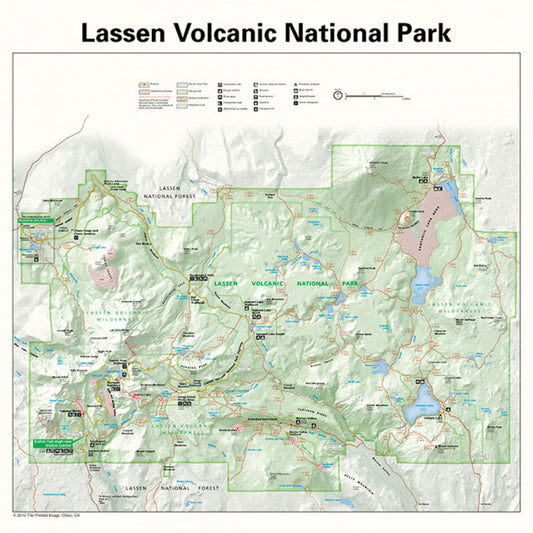 Lassen Volcanic National Park 22" x 22" Map Bandana