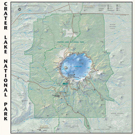 Crater Lake National Park 22" x 22" Map Bandana