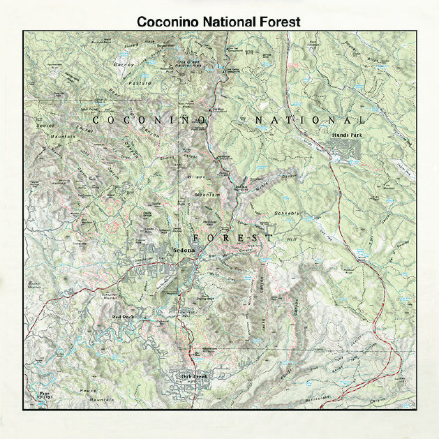 Coconino National Forest 22" x 22" Map Bandana