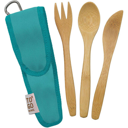 To-Go Ware Kids Bamboo Travel Utensil Set with Carry Case, Fork, Knife, Spoon