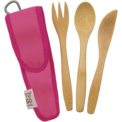 To-Go Ware Kids Bamboo Travel Utensil Set with Carry Case, Fork, Knife, Spoon