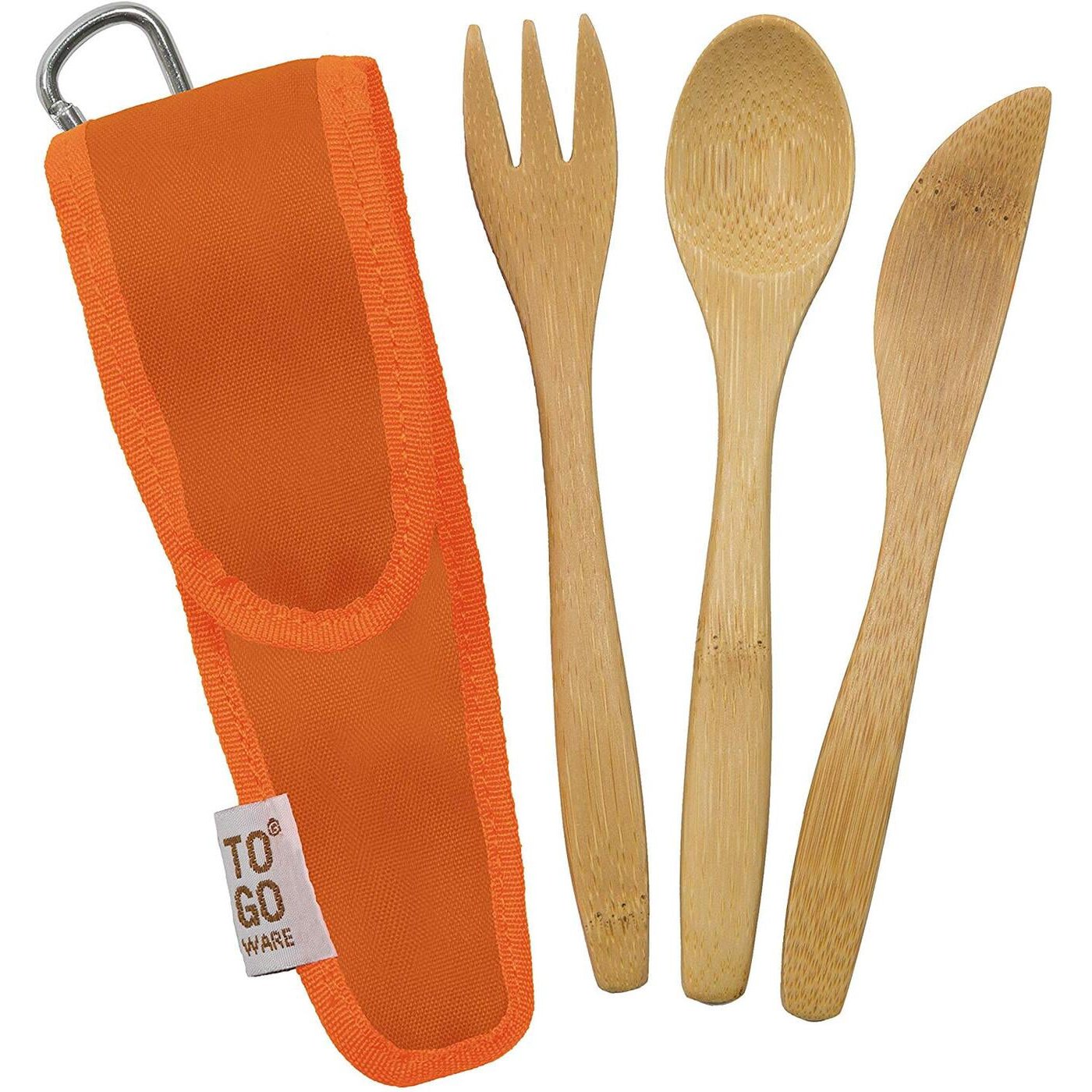 To-Go Ware Kids Bamboo Travel Utensil Set with Carry Case, Fork, Knife, Spoon