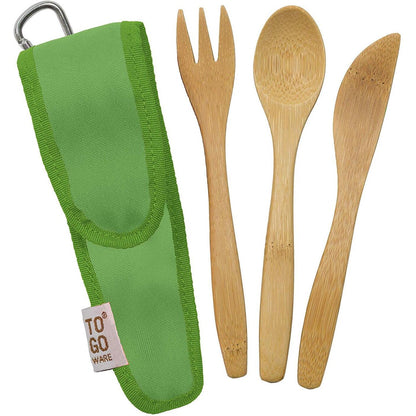 To-Go Ware Kids Bamboo Travel Utensil Set with Carry Case, Fork, Knife, Spoon