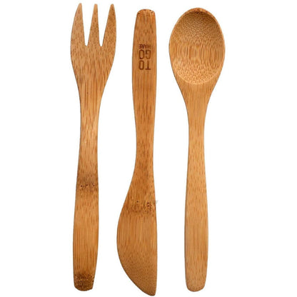 To Go Ware Kids Reusable Bamboo Utensils (Pack of 3 Spoons 3 Forks) Eco-Friendly