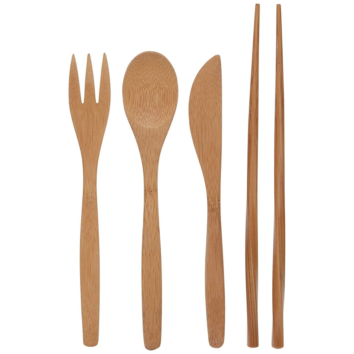 To-Go Ware Bamboo Travel Utensil Set with Carry Case Fork Knife Spoon Chopsticks