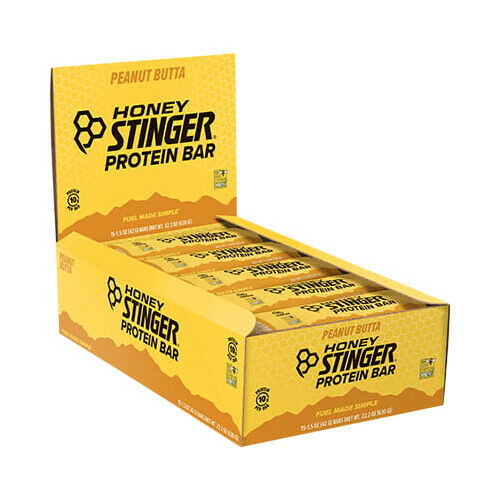 Honey Stinger Protein Bar | Peanut Butta | Protein Packed Food for Exercise, Endurance and Performance | Sports Nutrition Snack for Home & Gym, Post Workout | Box of 15