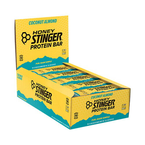 Honey Stinger Protein Bar | Coconut Almond | Protein Packed Food for Exercise, Endurance and Performance | Sports Nutrition Snack for Home & Gym, Post Workout | Box of 15