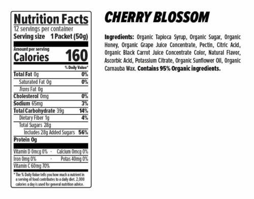 Honey Stinger Organic Cherry Blossom Energy Chew | Gluten Free & Caffeine Free | For Exercise, Running and Performance | Sports Nutrition for Home & Gym, Pre and Mid Workout | 12 Pack, 21.6oz