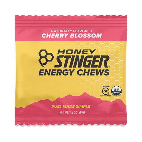 Honey Stinger Organic Cherry Blossom Energy Chew | Gluten Free & Caffeine Free | For Exercise, Running and Performance | Sports Nutrition for Home & Gym, Pre and Mid Workout | 12 Pack, 21.6oz
